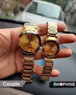 Shophine 'Eternity' Gold Couple Watch Set - The Ultimate His & Hers Timepiece Duo