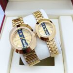 Automatic Gold Couple Watch Set | Paired Timepieces in Luminous Aurum Finish