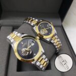 Automatic Couple Watch Set with Open-Heart Dial