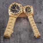 The Shophine 'Eternus' Gold Couple Watch Set | A Synchronized Statement of Elegance