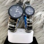 Shophine Eternity Couple's Timepieces | The Ultimate His and Hers Watch Set in Onyx & Steel