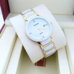 Shophine 'Eternity' Couple Watches in Polished Gold & Glazed White Ceramic - Image 2