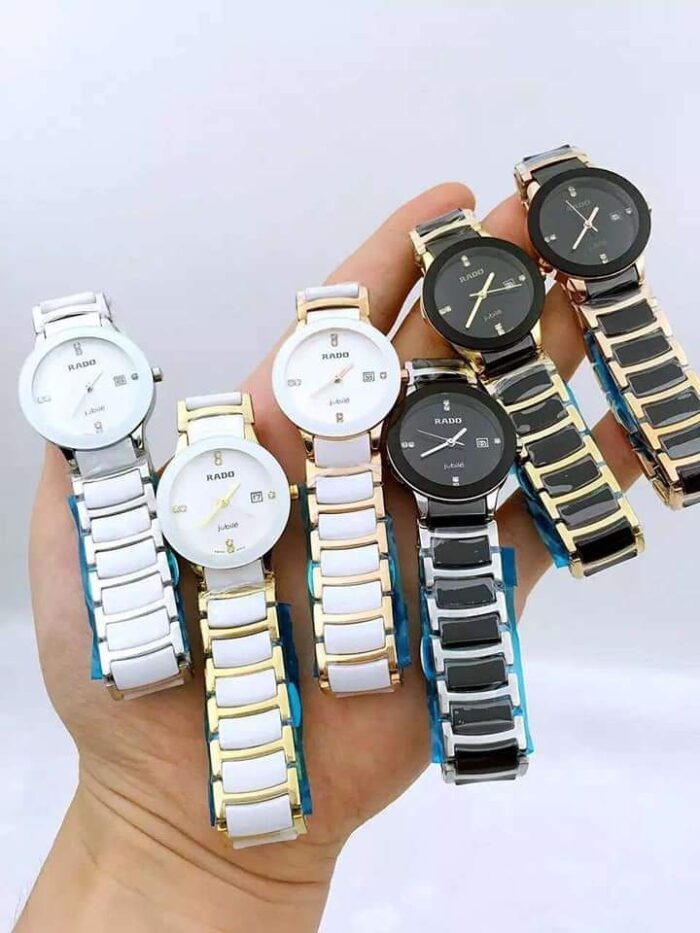 Shophine Elysian Duet: The Pristine White Ceramic & Steel Luxury Couple Watches Set - Image 2