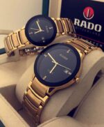 The Shophine Eternity Gold Couple Watch Set | Obsidian Black Dial