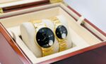 The Shophine Eternity Gold Couple Watch Set | Obsidian Black Dial - Image 2