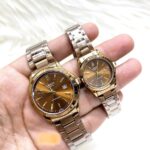 Shophine Duet Timepiece Ensemble | Elegant Bronze Couple Watch Set