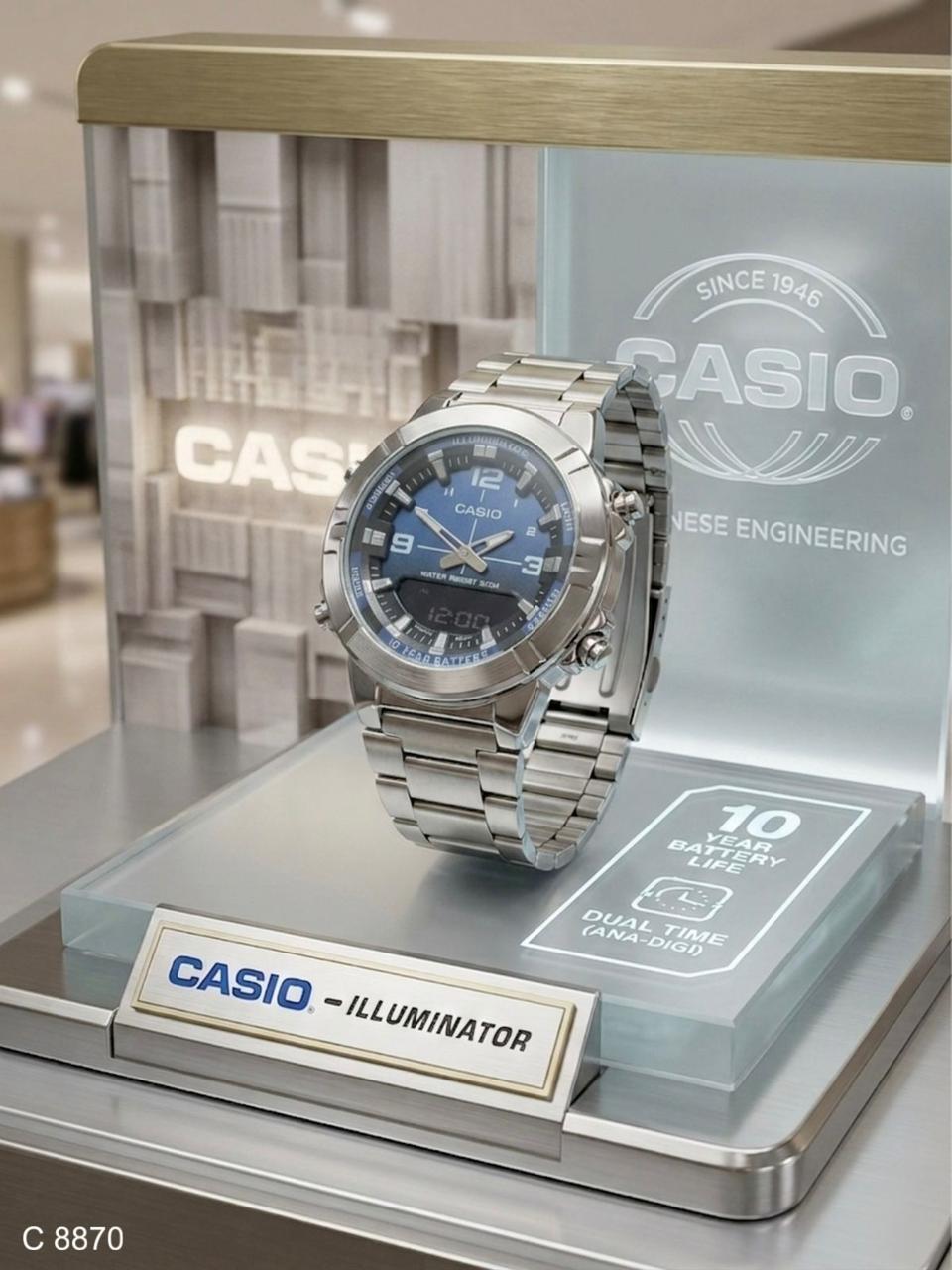 WhatsApp Image 2026-04-21 at 11.29.13 PM Casio Polaris Sentinel Silver Hybrid Illuminator Watch with Deep Ocean Blue Dial - Image 1