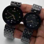 Shophine Midnight Ceramic Couple Watch - A Symphony in Obsidian & Gold