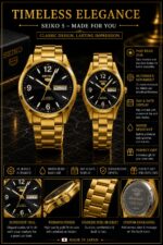 The Shophine 'Eternity' Gold Couple Watch Set with Onyx Sunburst Dial