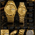 The Shophine Solara Duet: Engravable Matching Couples Watch Set in Radiant Gold