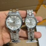 Couples Watch Gift Set with Silver Sunburst Dials