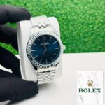 Shophine Polaris 41mm Automatic Watch with Celestial Blue Sunray Dial & Fluted Bezel