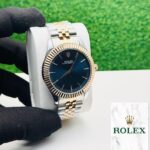 Shophine Azurean Chronometer 41mm | Two-Tone Automatic Watch with Deepwater Blue Sunburst Dial