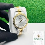 Shophine Elysian 39 | Automatic Two-Tone Fluted Bezel Watch with Argenté Sunray Dial