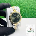Shophine Elysian 39 | Automatic Two Tone Watch with Fluted Bezel & Anthracite Sunray Dial